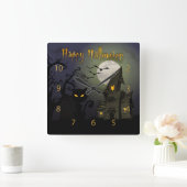 Horloge Carrée Joyeux Halloween (Maison)
