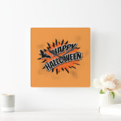 Horloge Carrée Joyeux Halloween (Maison)