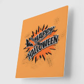 Horloge Carrée Joyeux Halloween (Angle)
