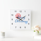 Horloge Carrée Joyeux Noël (Maison)