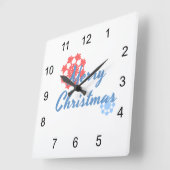 Horloge Carrée Joyeux Noël (Angle)