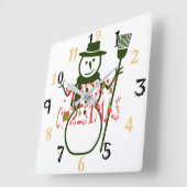 Horloge Carrée Joyeux Noël et une bonne année (Angle)