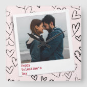 Horloge Carrée Joyeux Valentines Jour Moderne Design Romantique P (Recto)