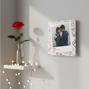 Horloge Carrée Joyeux Valentines Jour Moderne Design Romantique P