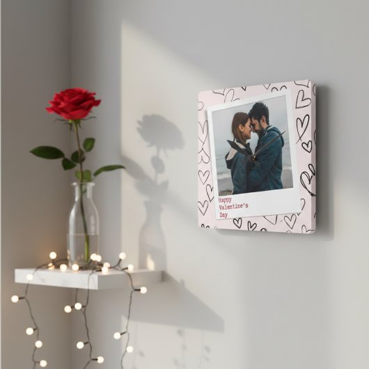 Horloge Carrée Joyeux Valentines Jour Moderne Design Romantique P