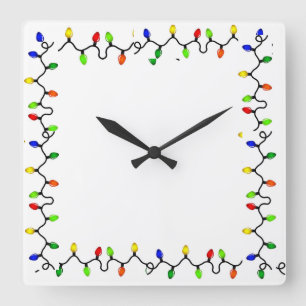 HORLOGE CARRÉE **JOYEZ LES LUMIÈRES DE NOËL** FERMER