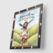 Horloge Carrée Joyful Reunion: Shepherd's Embrace (Angle)