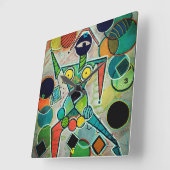 Horloge Carrée "Juggler" Wall Clock (Angle)