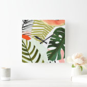 Horloge Carrée Jungle battre la végétation tropicale (Maison)