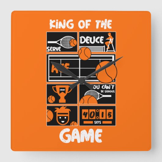 Horloge Carrée Junior Boys Tennis Player (Recto)