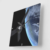 Horloge Carrée Juno Spacecraft Pendant Son Vol Sur Terre (Angle)