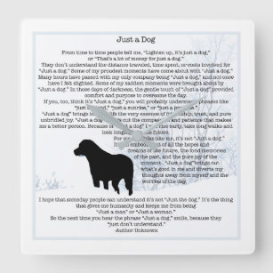 Horloge Carrée Just A Dog Quota - Black Labrador - Dog Lover Poem