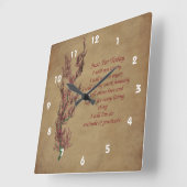 Horloge Carrée Juste Pour Aujourd'Hui Flower Tree Inspiration (Angle)