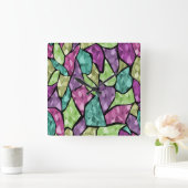 Horloge Carrée Kaléidoscope en mosaïque sans joint abstrait moder (Maison)