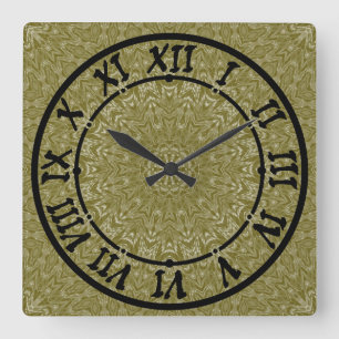 Horloge Carrée Kaliedoscope marocain géométrique de style ornemen