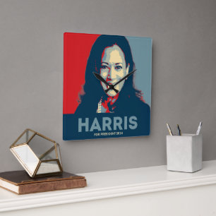 Horloge Carrée Kamala Harris Pour Président 2024