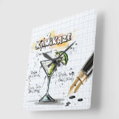 Horloge Carrée Kamikaze (Angle)