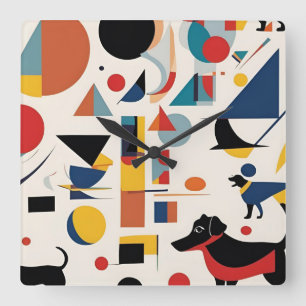 Horloge Carrée Kandinsky Art mode / Cadeau Amoureux des chiens