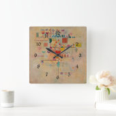 Horloge Carrée Kandinsky - Graceful Ascent (Maison)