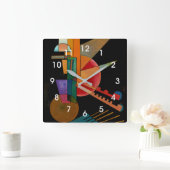 Horloge Carrée Kandinsky - Interprétation Abstraite (Maison)