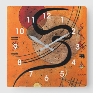 Horloge Carrée Kandinsky - Mood Line, colorful abstract art