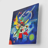 Horloge Carrée Kandinsky - Peinture Bleue (Angle)