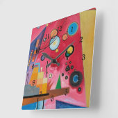 Horloge Carrée Kandinsky - Rouge lourd (Angle)