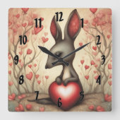 Horloge Carrée Kangaroo Love 1 (Recto)