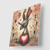 Horloge Carrée Kangaroo Love 1 (Angle)
