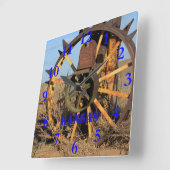 Horloge Carrée Kansas Antique Tractor (Angle)