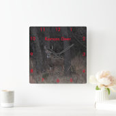 Horloge Carrée Kansas deer (Maison)