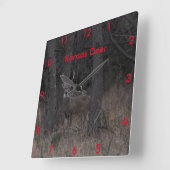 Horloge Carrée Kansas deer (Angle)