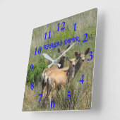Horloge Carrée Kansas Deer (Angle)