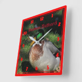 Horloge Carrée Kansas Mallard (Angle)