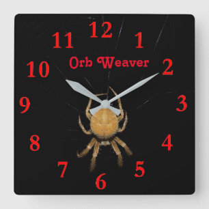 Horloge Carrée Kansas Orb Weaver  Square Clock