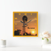 Horloge Carrée Kansas Windmill (Maison)