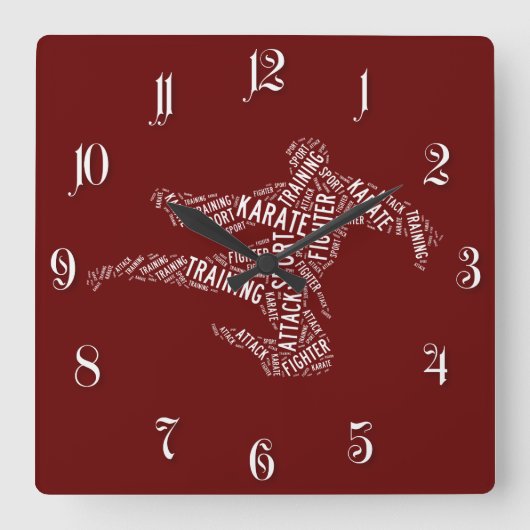 Horloge Carrée Karaté (Recto)