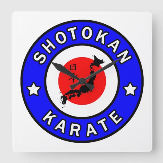 Horloge Carrée Karaté de Shotokan (Recto)