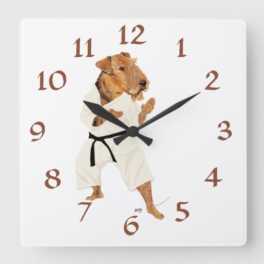 Horloge Carrée Karate Terrier (Recto)