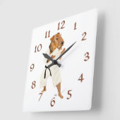 Horloge Carrée Karate Terrier (Angle)