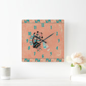 Horloge Carrée Katsina (Kachina) Danseuse (Maison)