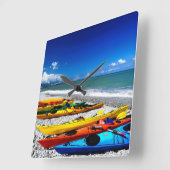 Horloge Carrée Kayak d'été (Angle)