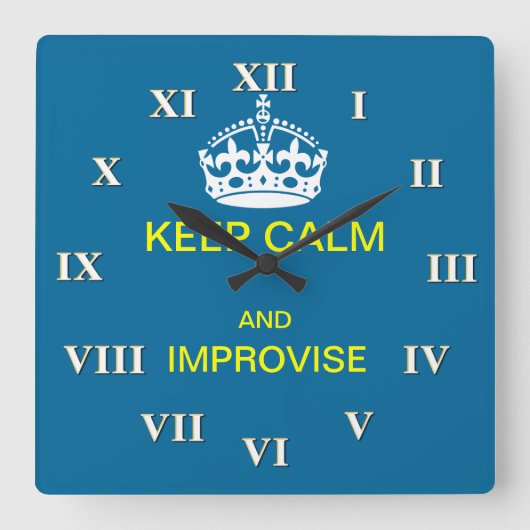 Horloge Carrée Keep calm and improvise (Recto)