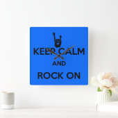 Horloge Carrée Keep calm and rock on (Maison)