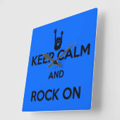 Horloge Carrée Keep calm and rock on (Angle)