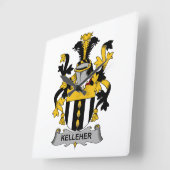 Horloge Carrée Kelleher Family Crest (Angle)