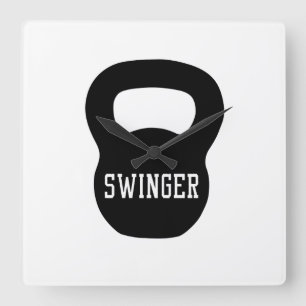 Horloge Carrée Kettlebell Swinger