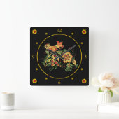 Horloge Carrée Khokhloma (Maison)