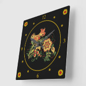 Horloge Carrée Khokhloma (Angle)