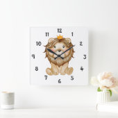 Horloge Carrée King Lion Face Wall Clock (Maison)